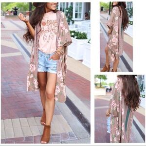 𝅺BOHO Floral Romance   Kimono